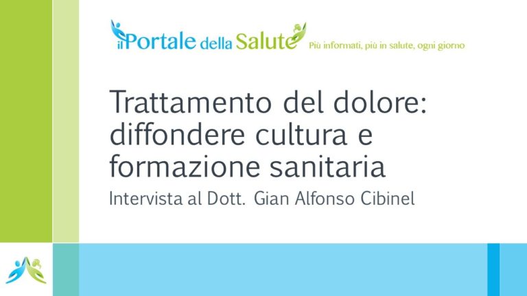 Trattamento del dolore: diffondere cultura e formazione sanitaria